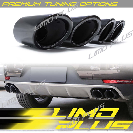 GTS-style black exhaust muffler heads for 2019-2024 for Porsche Macan Base 2.0L Q