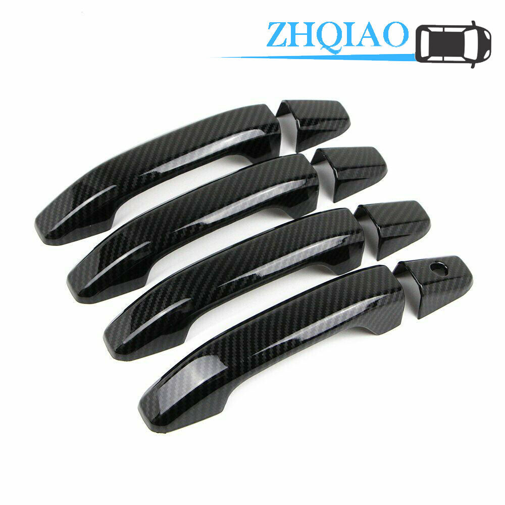 Carbon Fiber Door Handle Cover Trim Fits for Chevy Tahoe 2015 2016 2017 2018 2019