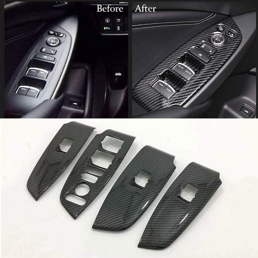for Honda Accord 2018-21 Carbon Fiber Window Switch Panel Cover Trim Accessories