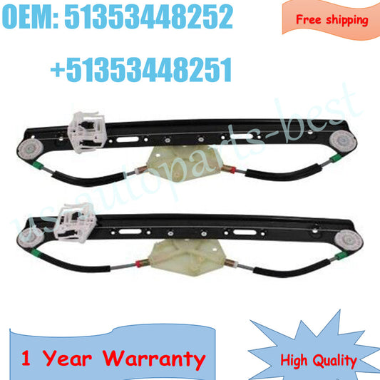 1 Pair RightLeft Power Window Regulator Set For 2004-2010 for BMW X3 Rear 2Pcs