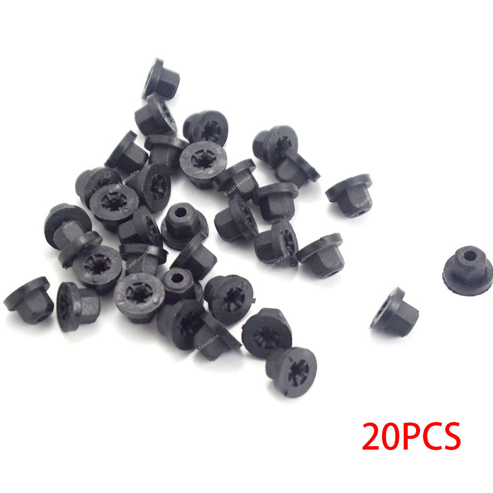 Qty20 Exterior Body Flange Clip Nut Plastic for Benz for BMW E32 E34 E36 16131176747