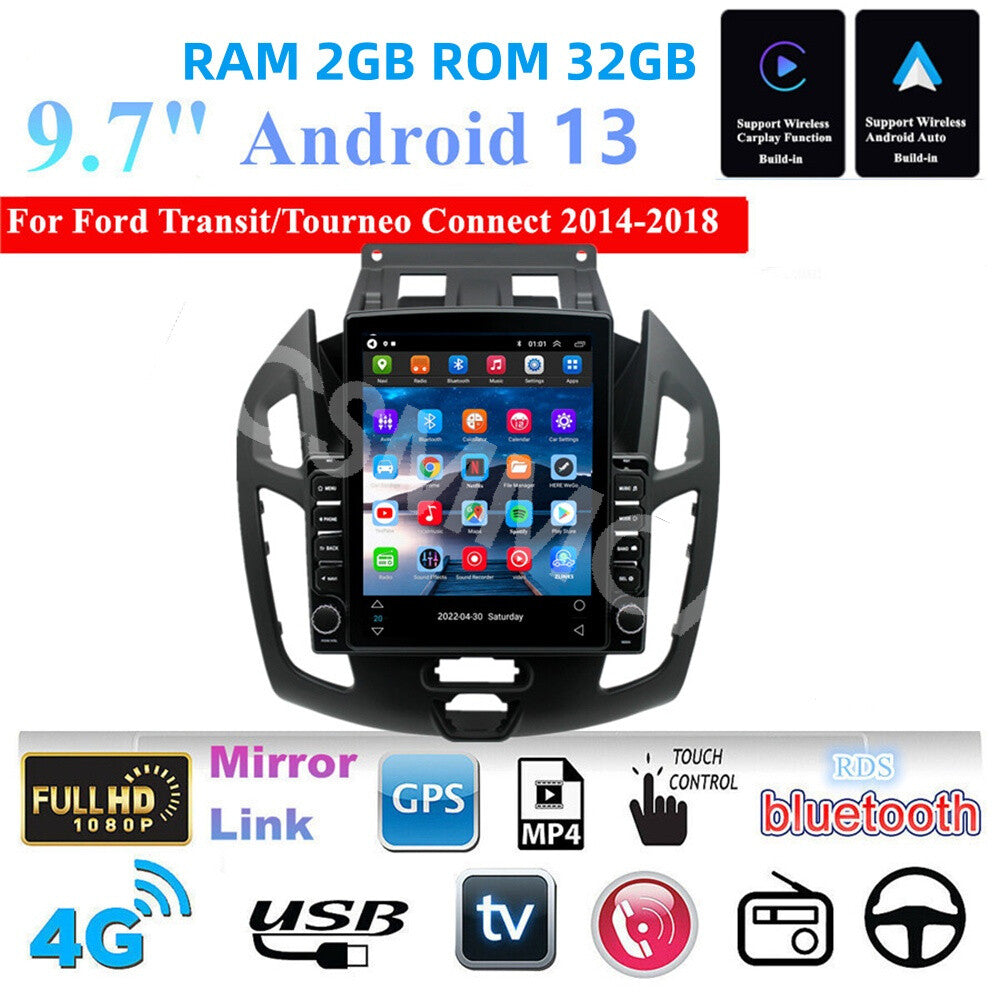 Android Car Radio Stereo Carplay GPS WIFI Fit for Ford Transit Connect 2014-2018