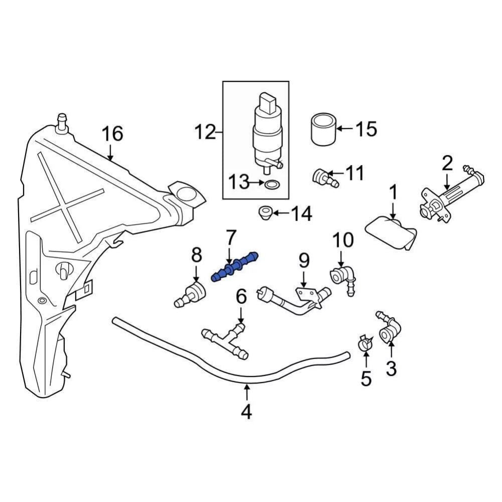 8E0955873 Headlamp Washer Hose Connection for Audi for A4 02-08 Q