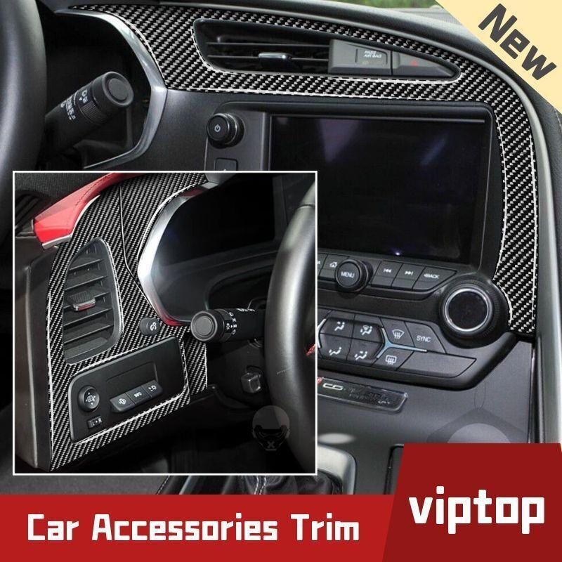4PCS for Chevrolet for Corvette C7 2014-19 Carbon Fiber Air Vent Outlet Panel Cover