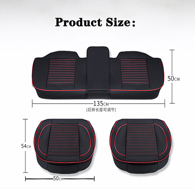 3-piece complete set of car front and rear for seat covers, cushions, and protective pads made of polyurethane synthetic leather. n