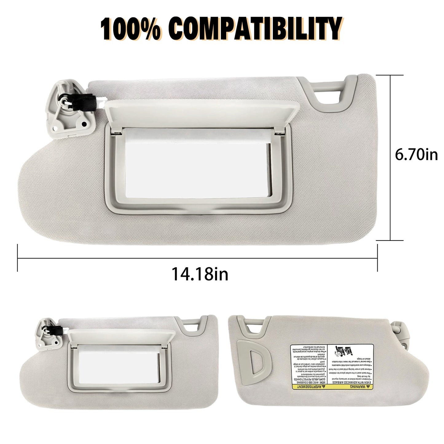 1PC for Nissan Maxima 2016-2021 New Left Side Sun Visor w/ Lamp 964019DE0A
