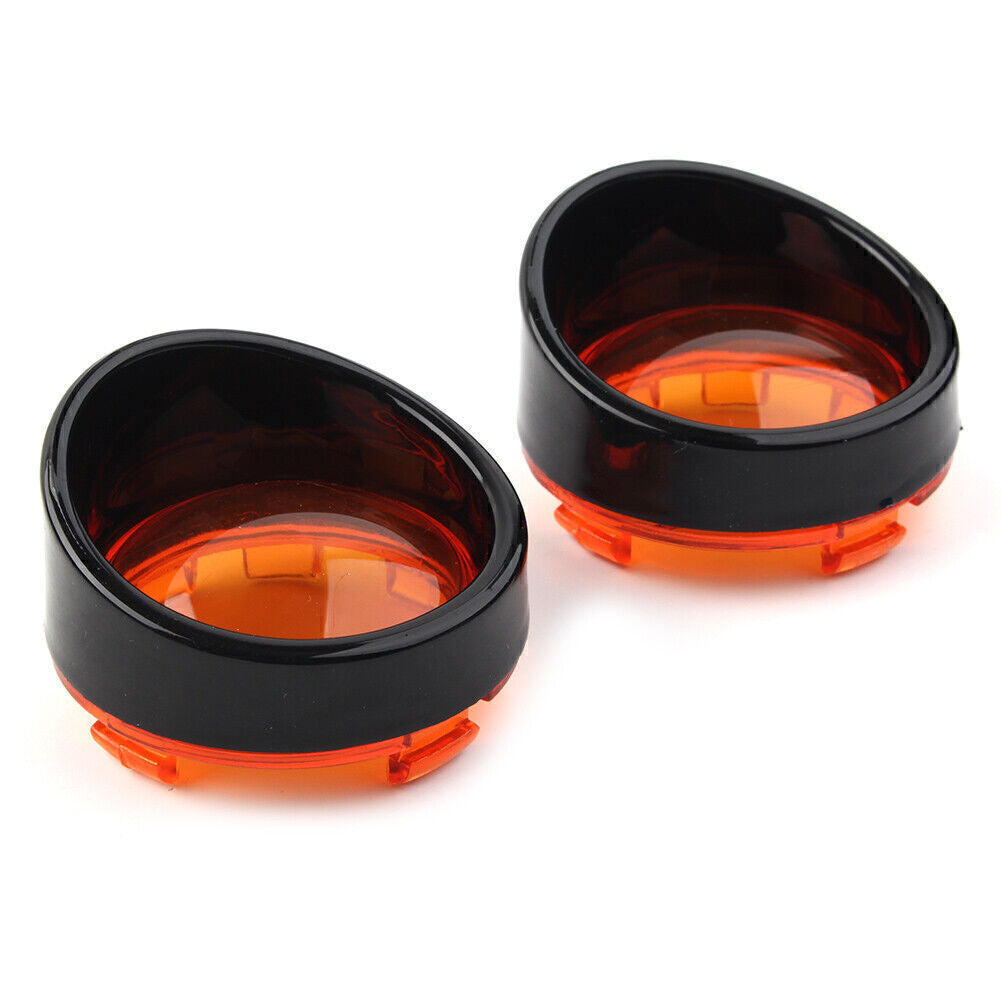 Turn Signal Light Lens Cover Bezels Visor Fit for Harley Davidson Softail Yellow