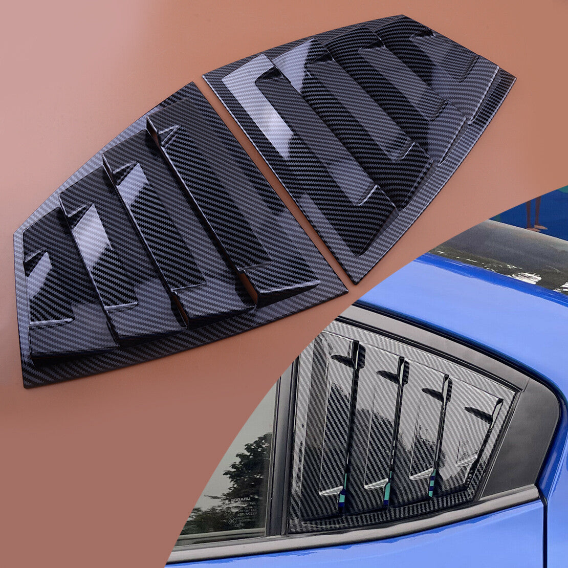 2pcs Rear Window Louver Shutter Cover Trim Left & Right Fit for Subaru WRX STi
