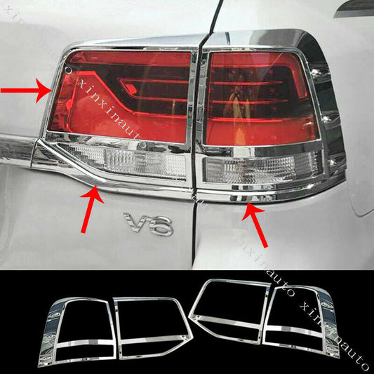 for Toyota for Land Cruiser 2016-21 Chrome Rear Tail Lamp Light Taillight Cover Trim