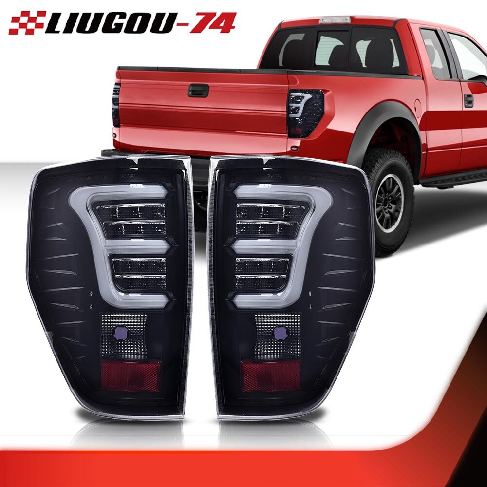 Suitable for 2009-14 F150 chrome room full LED taillights, brake parking lot lights- v
