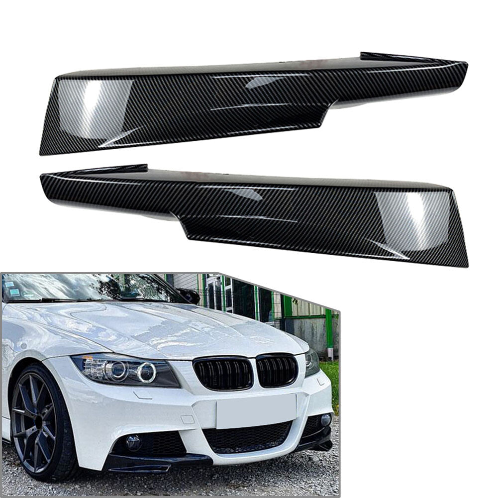 2x ABS Front Bumper Lip Corner Splitters Fit for BMW E90 E91 LCI M-Tech 2009-2013 12