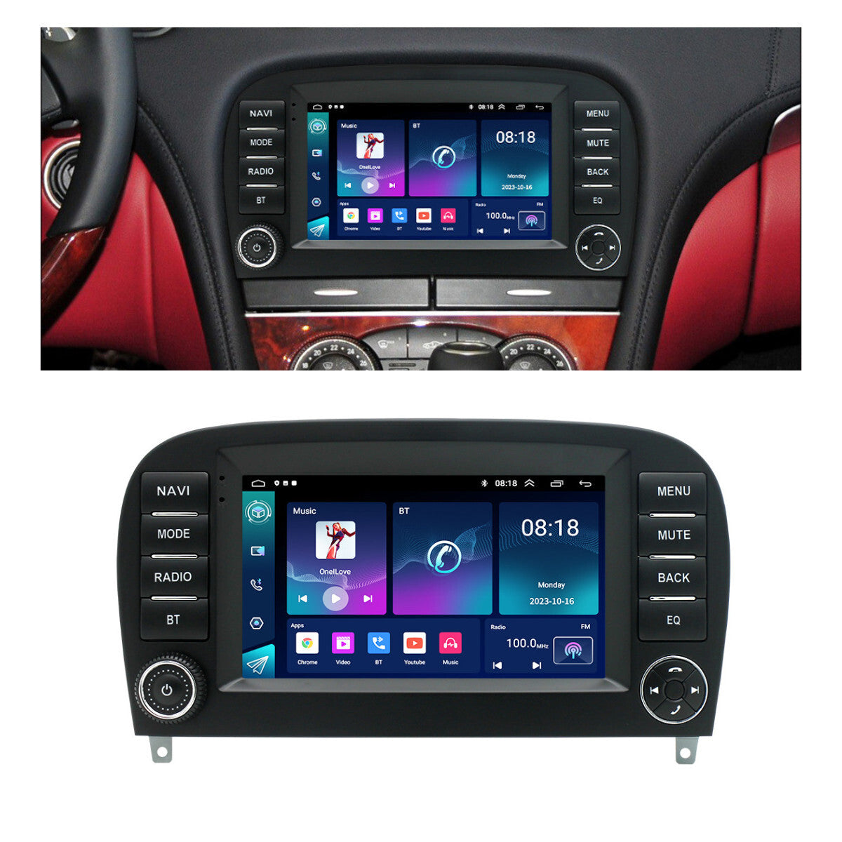 For 05-12 for Mercedes SL300 SL350 SL500 SL550 SL600 Carplay Stereo Radio GPS FM 7