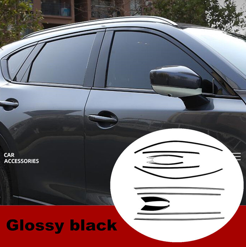NEW FIT For 20-23 for Mazda CX-5 Black Stainless Steel Window Strip Cover 12PCS B n