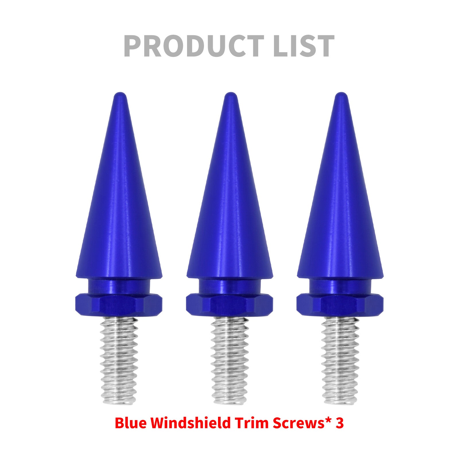 3x Blue Impaler Spike Wind Screen Windshield Bolt For Electra Street Glide 96-13
