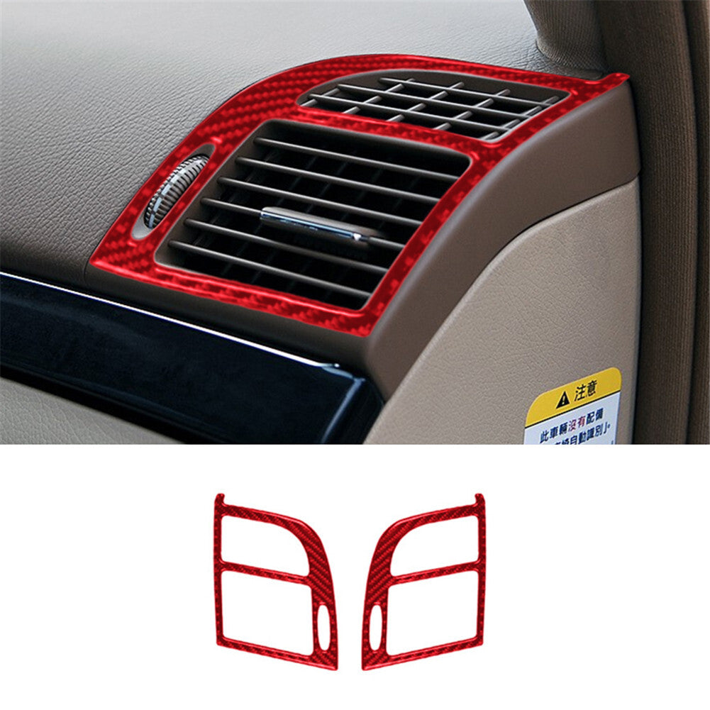 6X Red Carbon Fiber Interior Front Door Panel Cover Trim Strip for Camry v