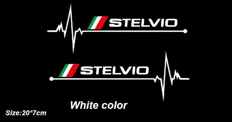 2-pack for Stelvio white car window sticker badges for Alfa Romeo for Stelvio 147 156