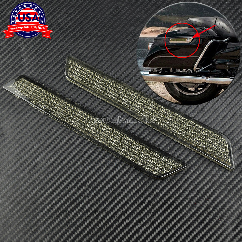 Smoke Saddlebag Guard Latch Reflectors Cover for Harley Electra Road Glide 14-23 Q