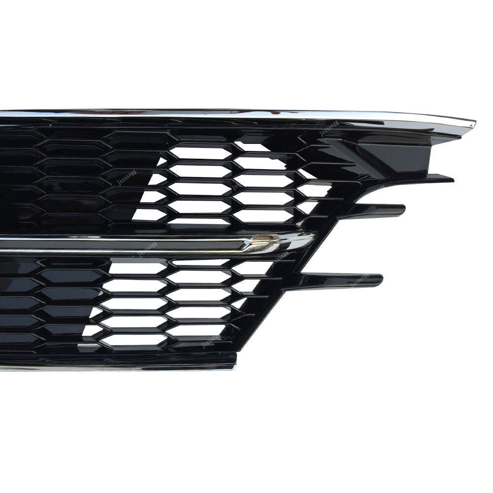 Set Front Lower Bumper Fog Light Cover Grill Decor Lens for AUDI A6 C7 16-17