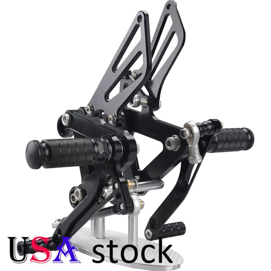 US Black Rearsets Adjustable Foot Pegs for Kawasaki ZX6R ZX9R 99-02 ZZR600 Q