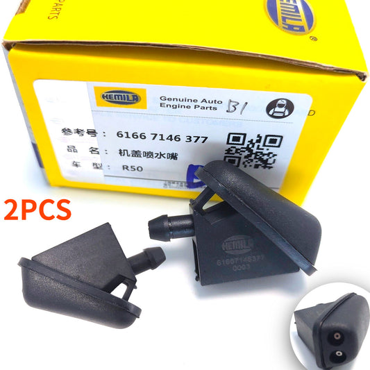 Black New 2Pcs Windshield Washer Nozzle Non Heated for Mini Cooper R50 R52 R53 Q