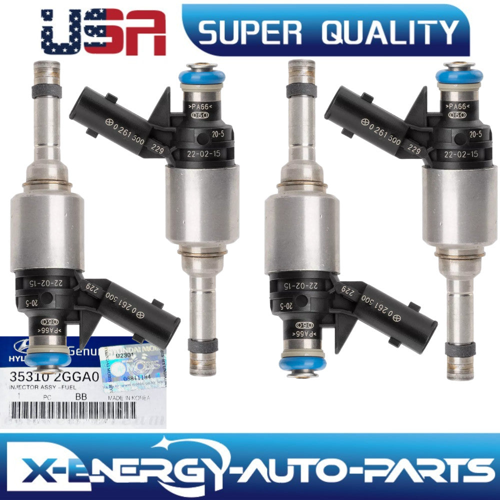 4Pcs New Fuel Injector For 2015-2017 for Hyundai Sonata 2016-2018 for Kia Sorento 2.4L