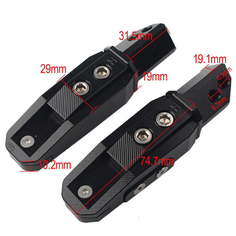 Rear Passenger Foot Pegs Pedal Pads for Honda CBR600RR F5 CBR600 F4/F4I Black