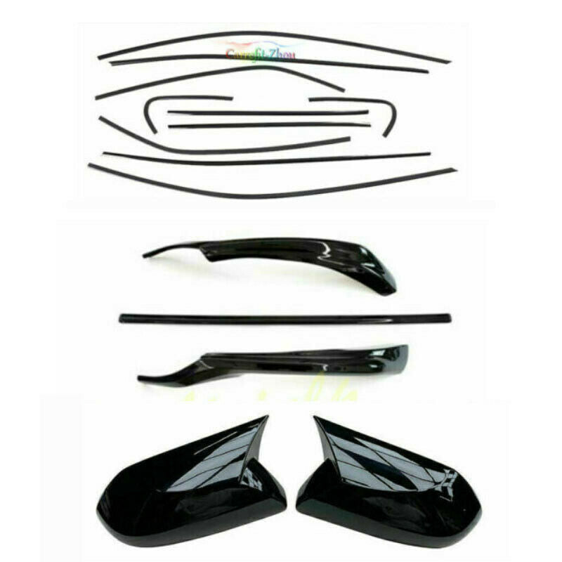 for Toyota for Camry 2021-2023 Car Piano Black Front Bumper Moulding Cover Trim 15Pc