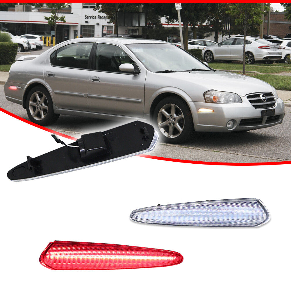 Clear Lens Red LED Rear Side Marker Light Pair for 2000 - 2003 for MXIMA- v