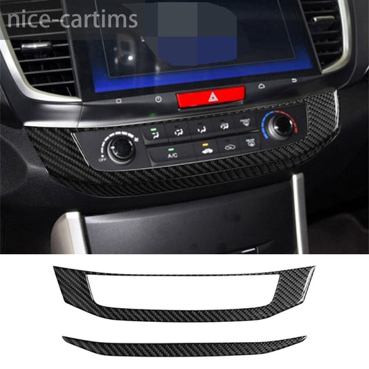 for Honda Accord 2013-17 Center Console Air Condition AC Panel Trim Carbon Fiber