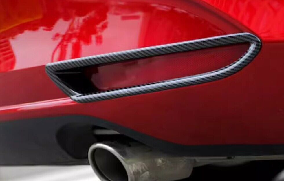 for Mazda 3 Axela 19-23 Carbon Fiber Style Rear Fog Light Frame Moulding Trim 2X
