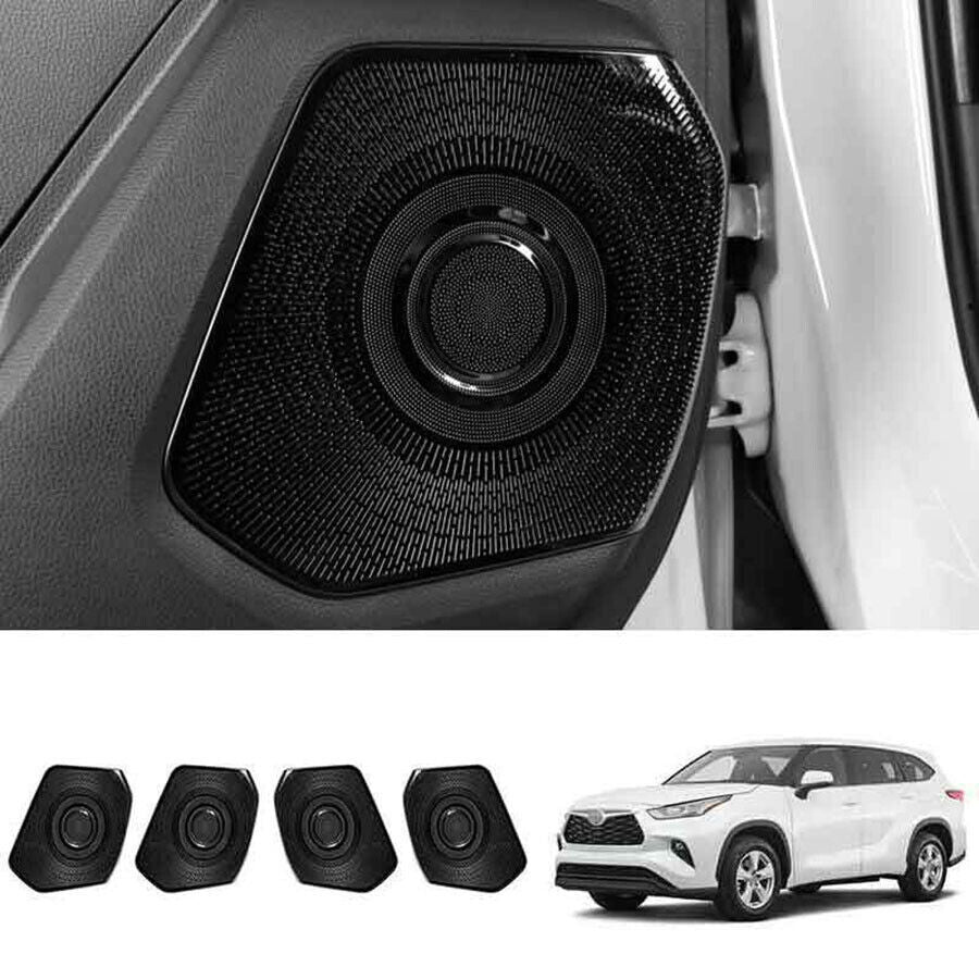 Black Titanium Inner Door Speaker Frame Cover Trim For Toyot@a Highlander 20-23 n