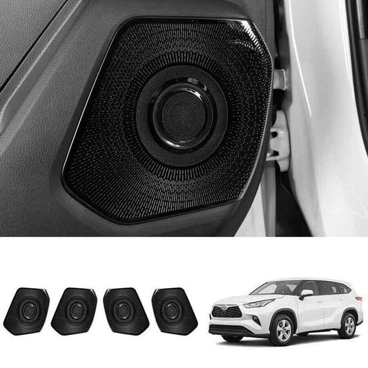 Black Titanium Inner Door Speaker Frame Cover Trim For Toyot@a Highlander 20-23 n