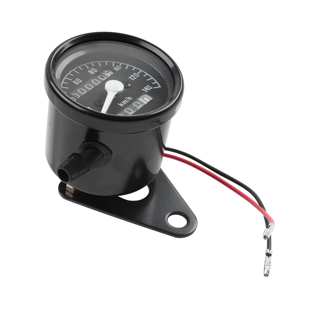 Motorcycle Universal Odometer Speedometer Tachometer Gauge Black 12V