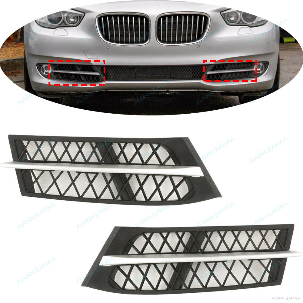 LR Front Bumper Opened Cover Grille Trim for BMW 5 Series F07 GT 2010-2013 Q