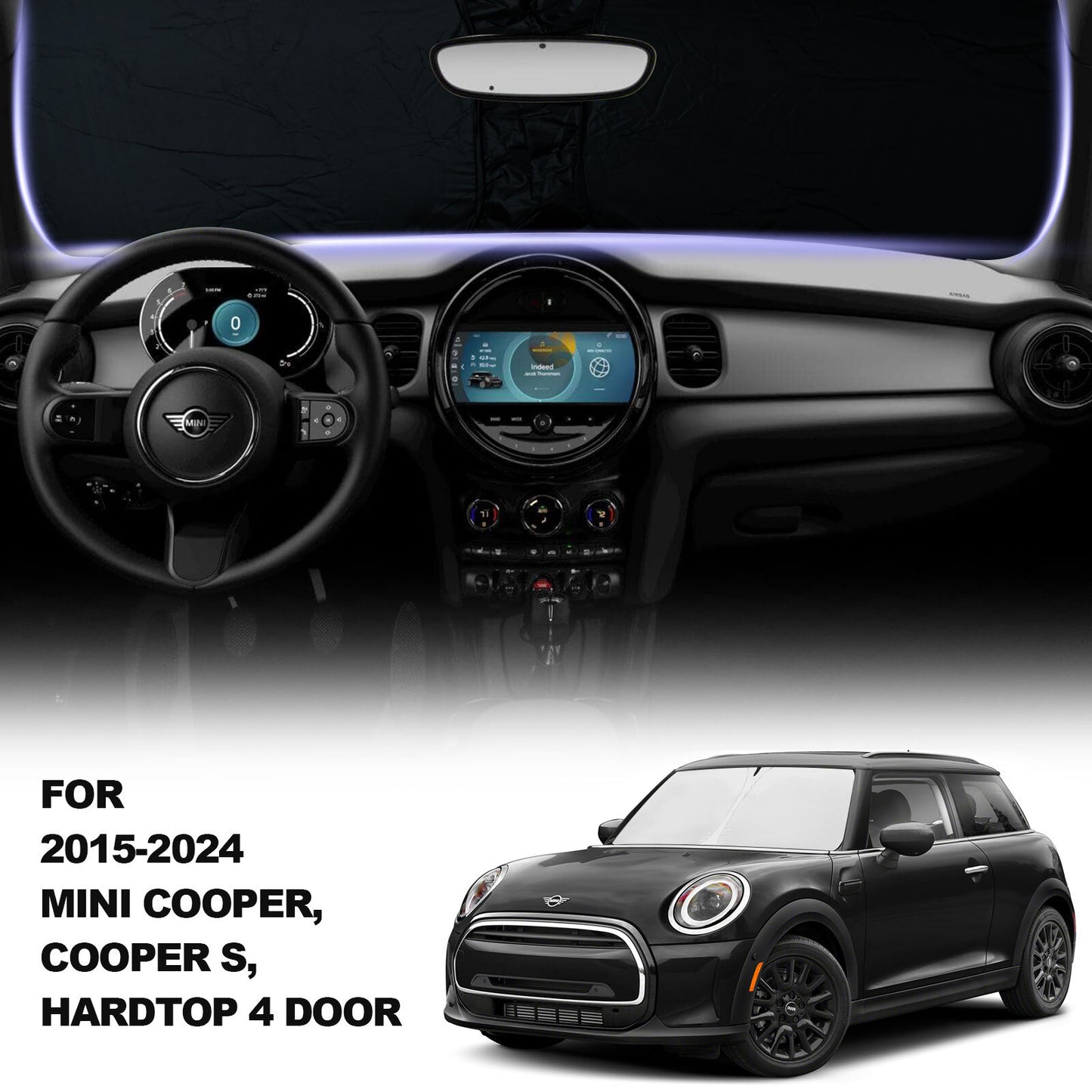 Windshield sunshade/UV block cover for 2015-2024 for Mini Cooper F55 F56 F57 n