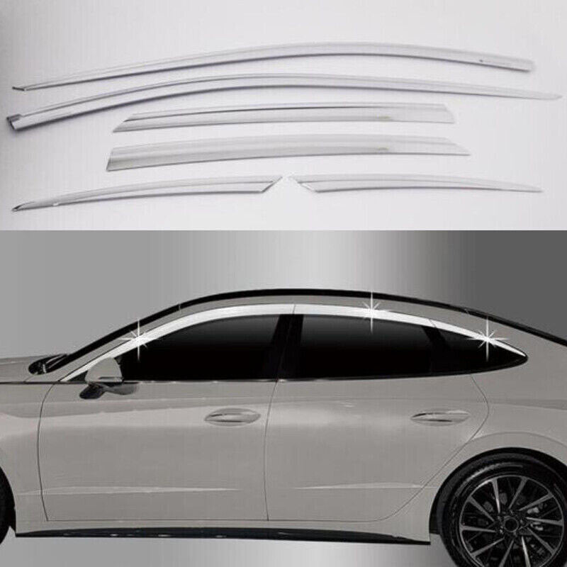 2020-2021 for Hyundai Sonata Chrome Window Visor Vent Shades Sun Rain Guard 6X