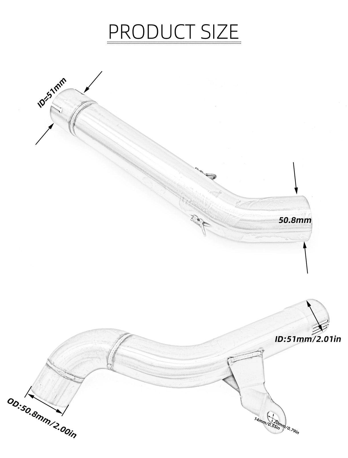 Motorcycle Slip-On Link Pipe Connect Tube for BMW F750GS F850GS F850GS ADV 2018-2022