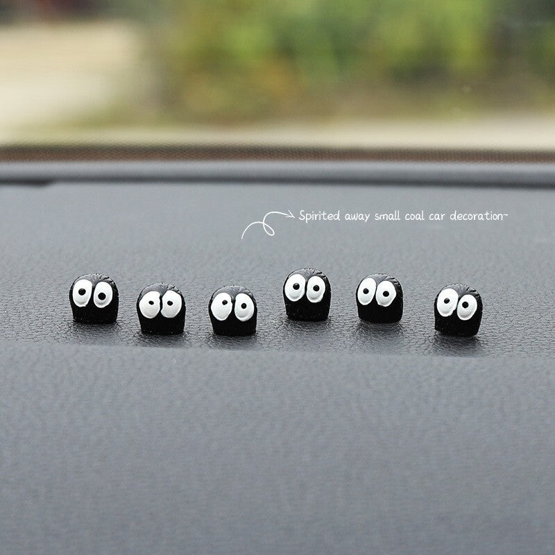 10Pcs Cute Soot Sprites Car Rearview Mirror Accessories Car Interior Decoration