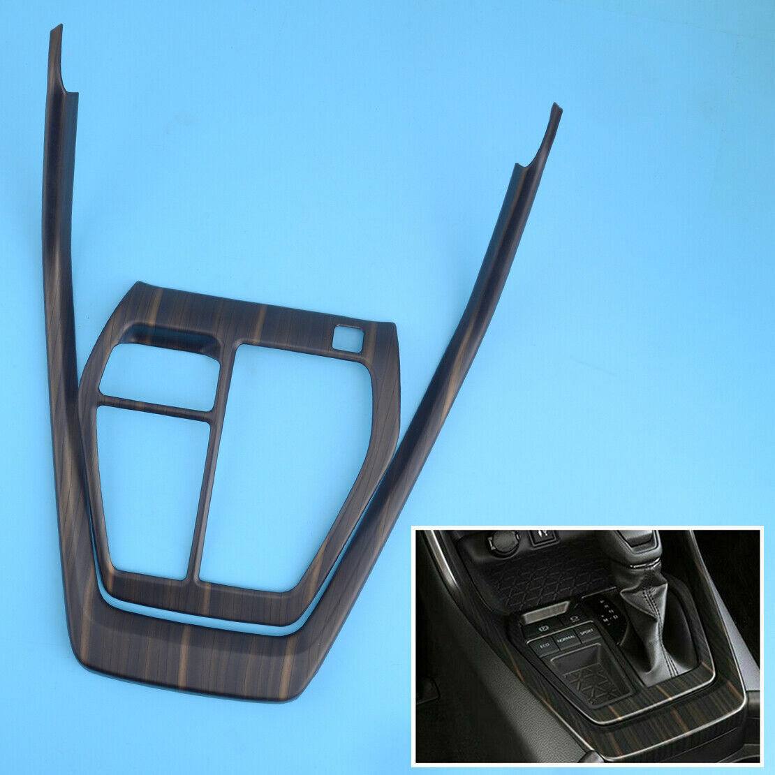 Wood Grain Style Inner Gear Shift Panel Cover Trim ABS for Toyota RAV4 2019-2023