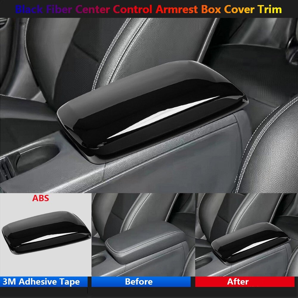 Black for Mercedes-Benz W176 W246 CLA C117 GLA X156 Car Armrest Box Panel Cover