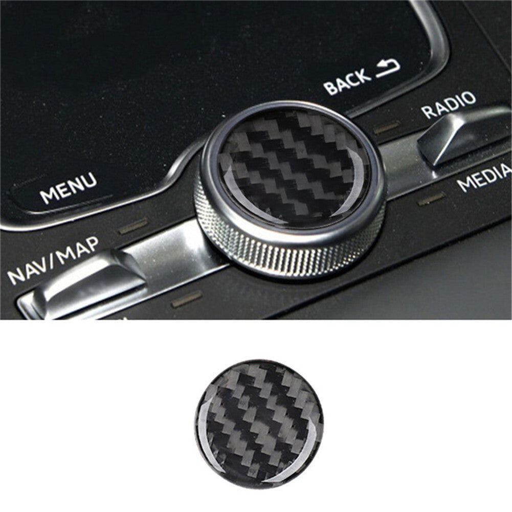Carbon Fiber Interior Central Console Knob Cover Trim for Audi Q5 2018-2021