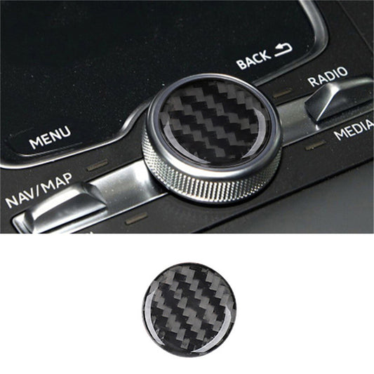 Carbon Fiber Interior Central Console Knob Cover Trim for Audi Q5 2018-2021