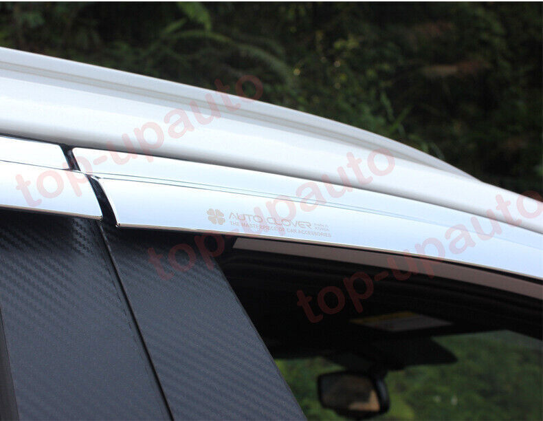 for Hyundai Kona 2018-23 Chrome Window Wind Visors Sun Rain Guard Vent Deflector