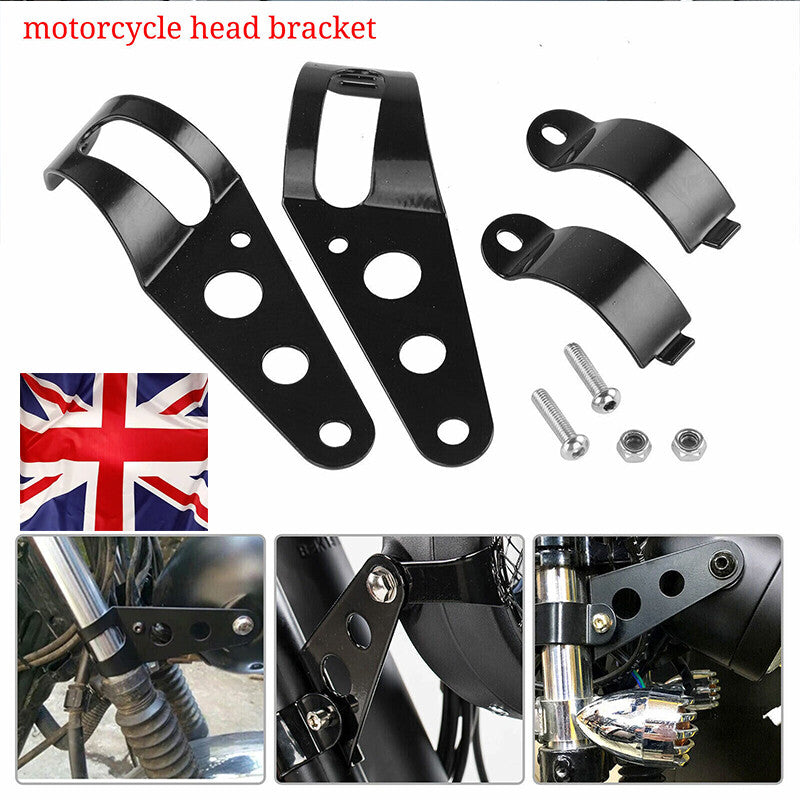 9.592x Motorcycle Headlight Fork Mount Bracket For Cafe Racer Rack 28-42mm