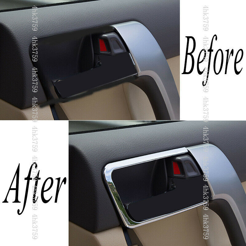 Inner Door Handle Bowl Molding Trim Silver for Toyota Prado FJ150 2010-2017