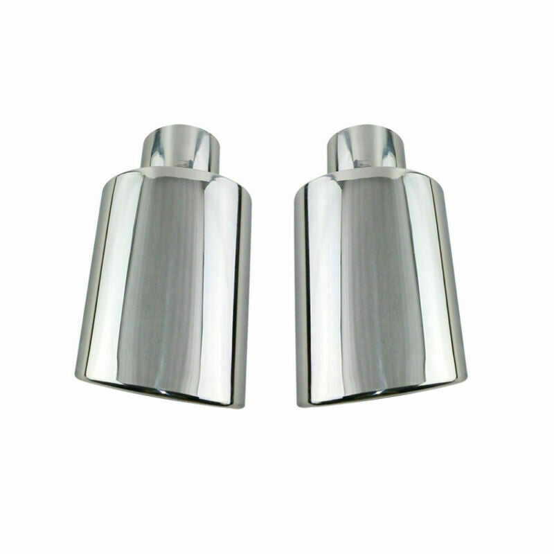 2PCS 2.5 Inlet 4.5 Outlet 220mm Long Oval Welding Exhaust Tips Universal New