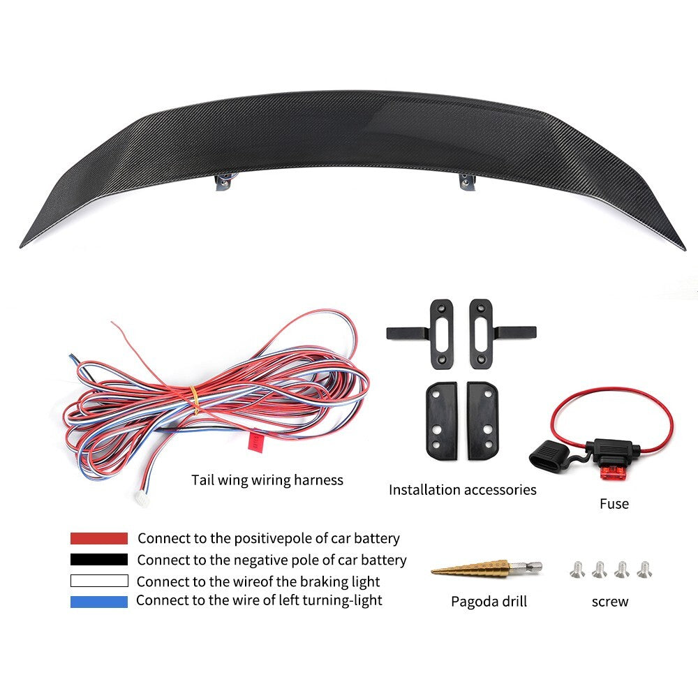Automatic Adjustable Real Carbon Fiber Rear Spoiler Wings for Tesla model 3/Y