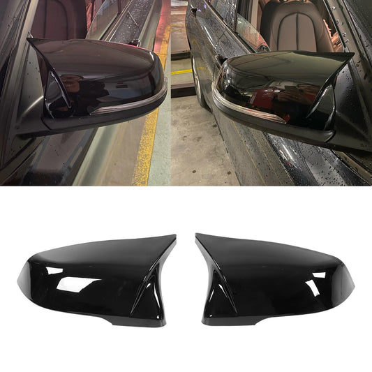 Ultra Light Weight Glossy Black Door Mirrors Cap Replacement With Rounded Edge Q