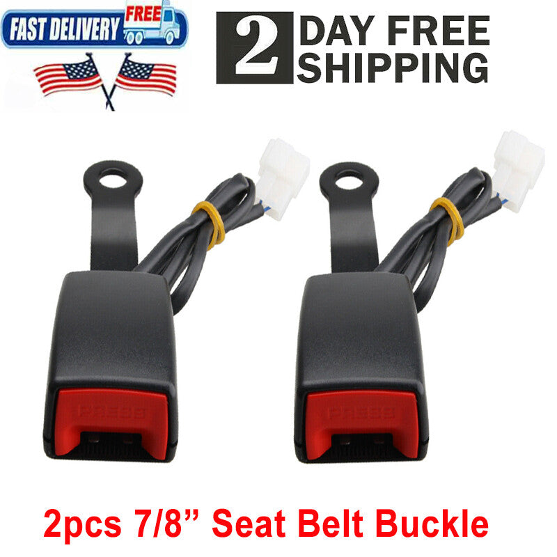 2-piece front drive for seat belt buckle plug connector warning cable belt cam lock