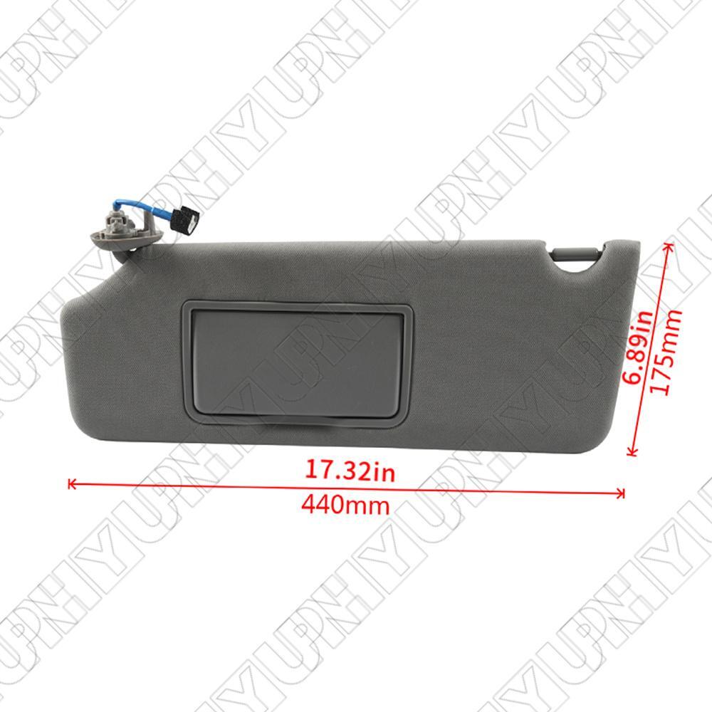 83280TG7A12ZB Left Driver Side Sun Visor Gray for Honda Pilot Ridgeline 2017-22 Q